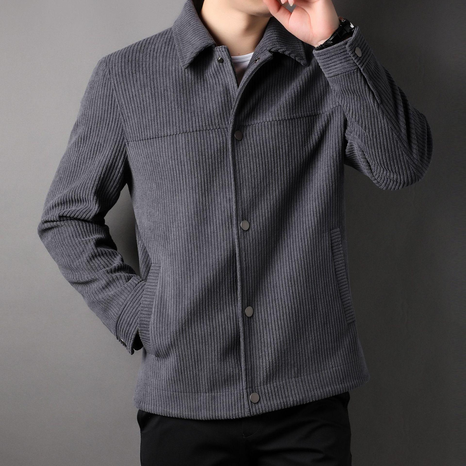 Весенний новый стиль мужской отворот модный на пуговицах простой корейский стиль — фото 6