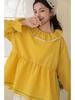 Plaid Patchwork Long Sleeve Doll Shirt - Spring 2026 Forest Girl Slimming Loose Top