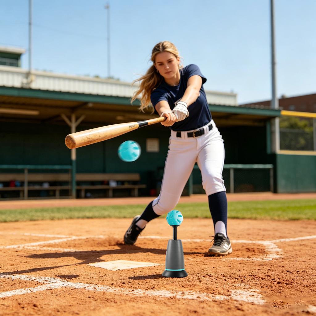 Baseball Batting Training Equipment for Indoor and Outdoor Practice Durable Construction Adjustable Height Design Suitable for All Ages