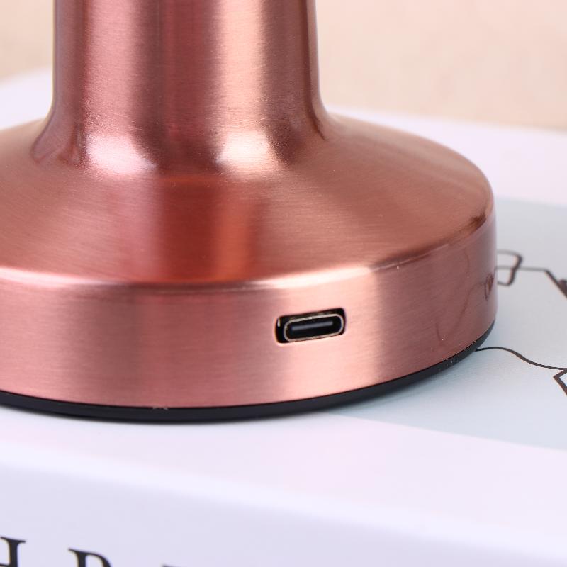 1 Set Dumbbell Table Lamp LED Metal Touch Rechargeable Night Light for Bedroom Reading Home Decor