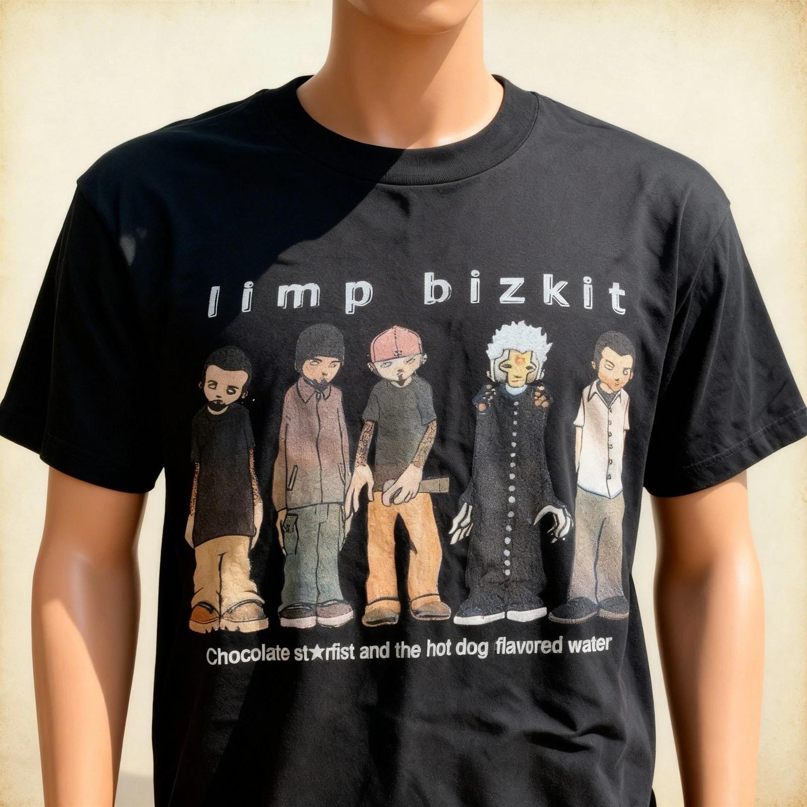 Винтаж Limp Bizkit Мировой Тур 2001 Короткий Рукав Черный Мужской S-234XL Футболка L