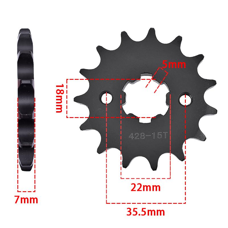 428 15T Front Sprocket for YAMAHA TW200 1987-2024 TW125 1999-2004 YS125 2017-2019 TW225 E TW225E 2002-2007 YS 125 TW 200 225 E