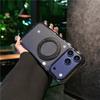 High Quality 360 Rotating Bracket Transparent Magnetic Back Cover for iPhone 17 Pro Max case Orange Kickstand Phone Holder