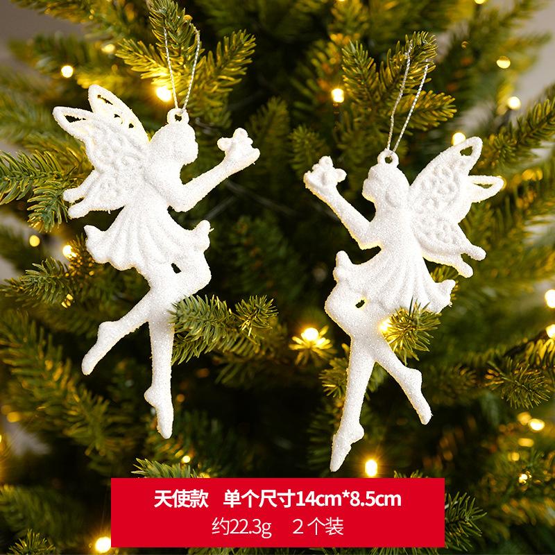 Christmas White Pendant Christmas Tree Ornaments Star Elk Xmas Hanging Pendants for Home Room Party Decor New Year Gift Accessor
