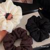 Black Beige Coffee Hair Loop Large Korean Puff Vintage Ponytail Holder Elastic Tie Hair Scrunchie Women Girl Hair Accessories