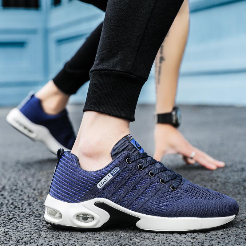 48 große Größe rutschfest verschleißfest fliegendes Strick atmungsaktiv Sportschuhe Luftpolster Dämpfung Allround Reise Laufschuhe