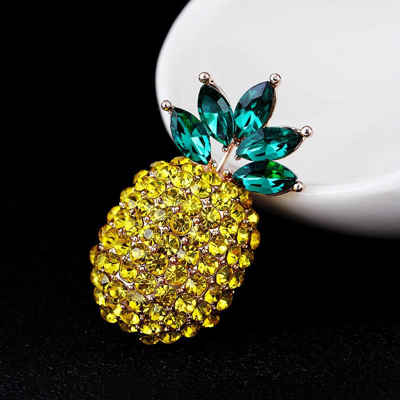 Pearl Crystal Pineapple Brooch Pins Women 'S Clothing Accessories Brooches Collar Pins Women 'S Jewelry