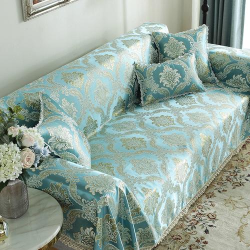 European Style Jacquard Sofa Towel with Tassels for Living Room, Decorative Slipcover, Dustproof, Luxury, 1 Pc