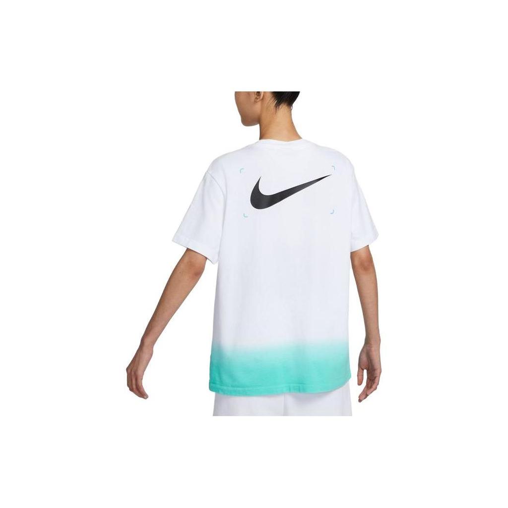 Nike S/S 2023 Basketball Gradient Logo Crew Neck Tee Women Tops White FJ7231-100