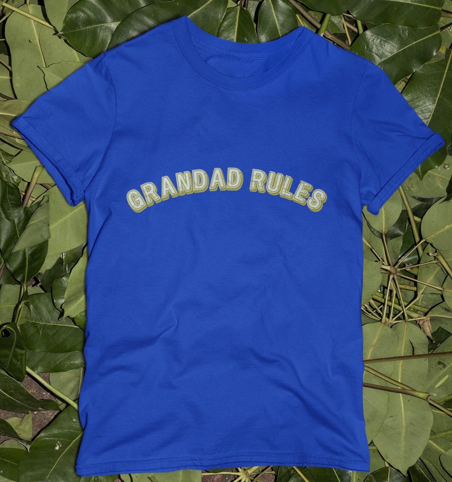 Grandad Rules T-Shirt: Retro Distressed Lettering, Father s Gift 3XL