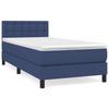 Box Spring Bed with Mattress Blue 90 x 190 cm Fabric
