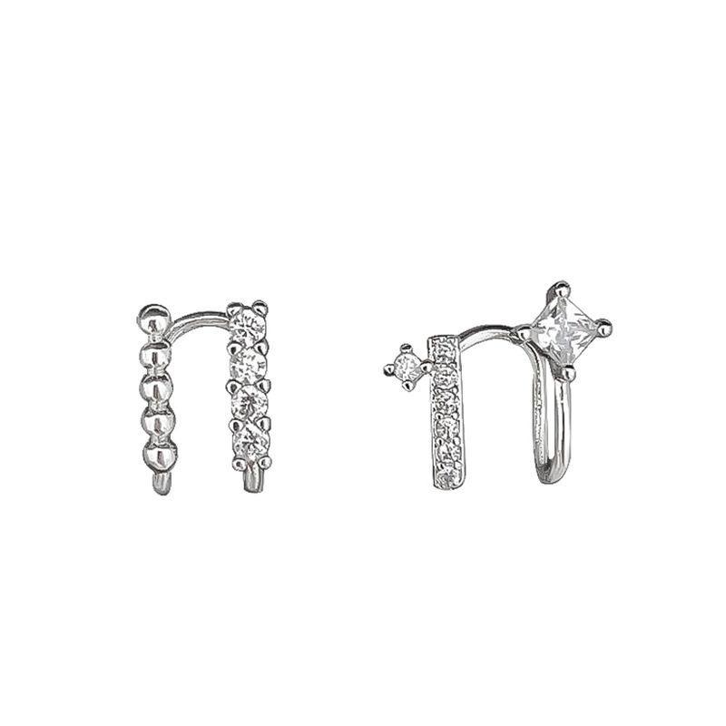 Korean Version of Temperament Simple Ear Bone Clip Small Exquisite Asymmetric Zircon No Ear Hole Tide Earrings