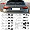 3D ABS Bil Bakre Emblem Bakluke Merke Klistremerke Dekorasjon For A3 A4 A5 A6 A7 A8 Q2 Q3 Q5 Q7 A4L A6L A8L Autoombyggingsklistremerker