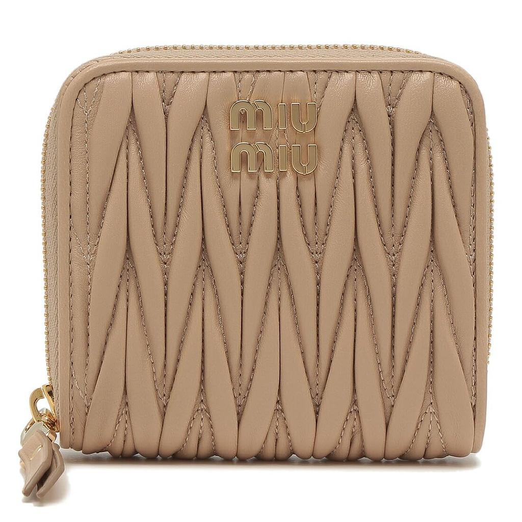 Bifold Wallet Matelasse Mini Wallet Beige MIU MIU 5ML522 2FPP F0036 [Miu Miu] Women's [Item]