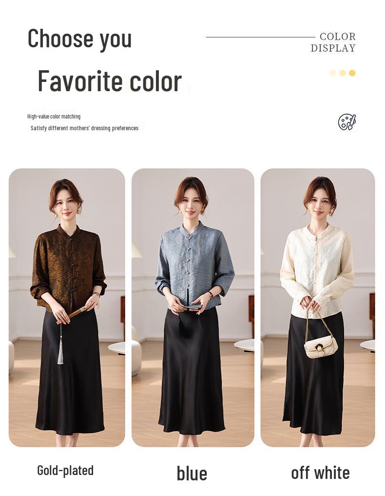 Elegant Spring & Autumn Two-Piece Suit Set for Middle-Aged Women