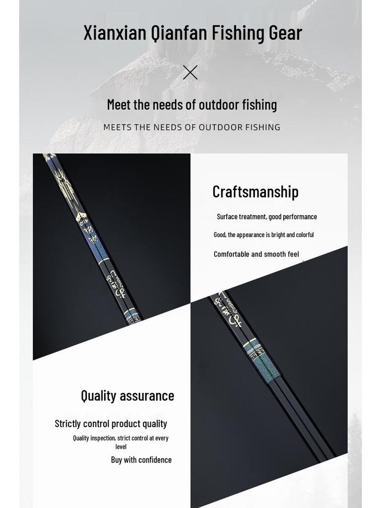 Stream Carbon Fiber Retractable Fishing Rod, 55-69cm Short Section for Leisure Fishing