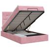 Ottoman Bed with Mattress Pink 120 X 200 Cm Velvet