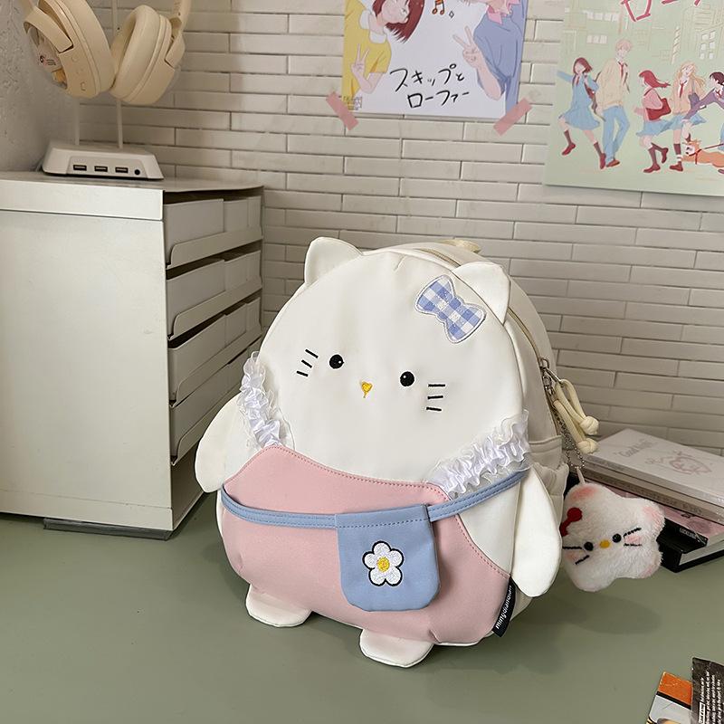Schoolbag1011 Cute Cat Cute Face Large Capacity Casual Backpack New Trend Japanese Soft Girl New Travel Backpack