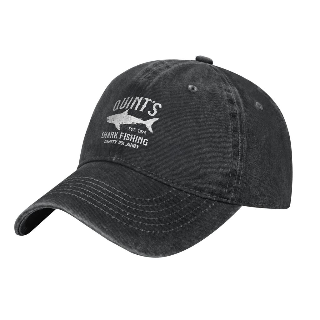 Fashion Quint's Shark Fishing Baseball Caps Distressed Washed Snapback Hat Amity Island 1975 Jaws Outdoor Adjustable Hats