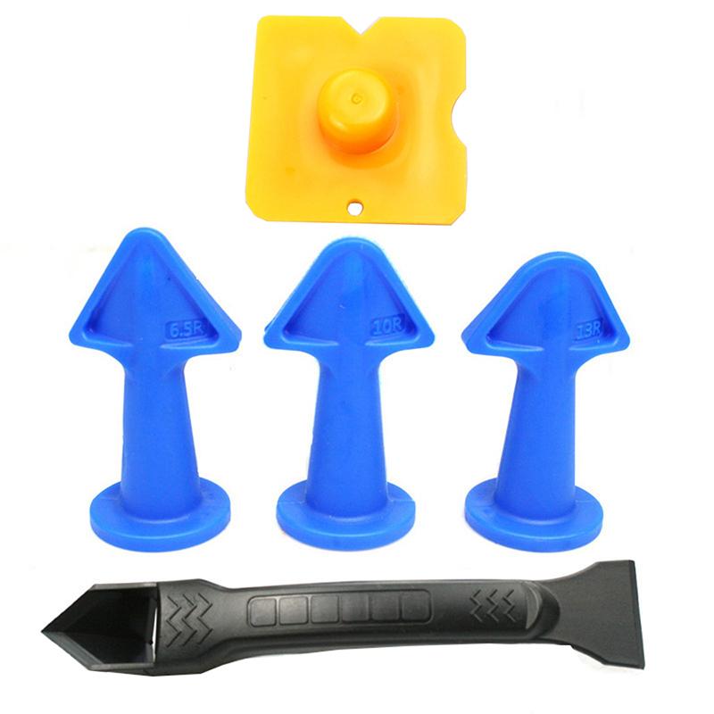 

5 шт., насадка для уплотнения, аппликатор, инструмент для отделки, шпатель, пластиковая лопатка для клея, плитка, кирпичные швы, удобный набор для удаления силикона для пола синий