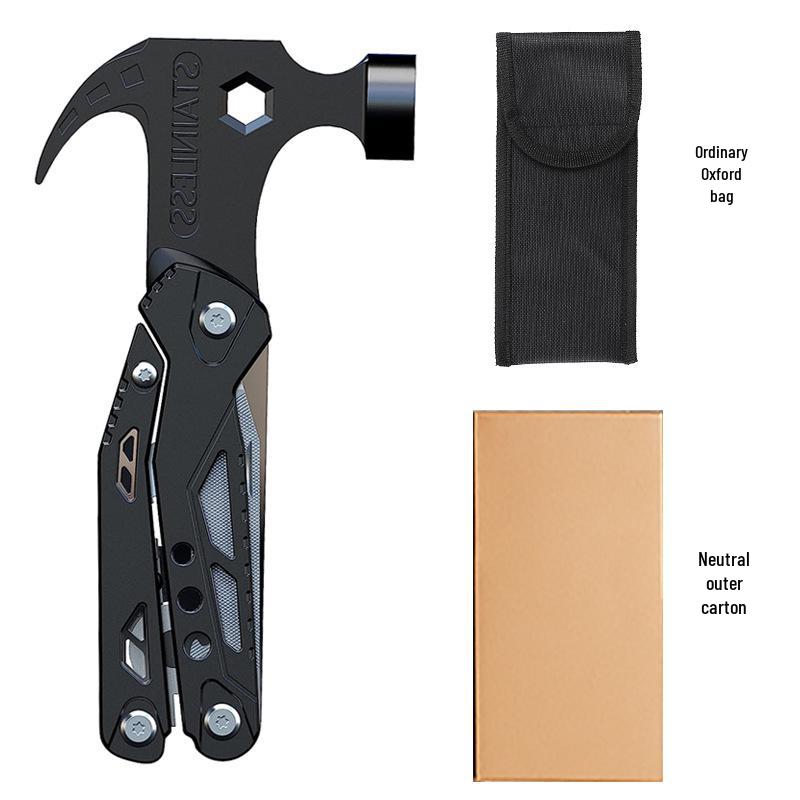 Multifunctional Outdoor Tool: Pliers, Hammer, Folding Knife, Vehicle Window Breaker