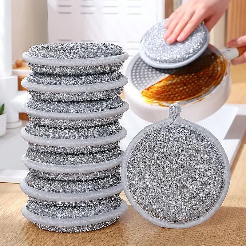 130 piezas Esponja Mágica de Alambre Plateado para Lavar Platos, Paño Reutilizable, Esponjas de Doble Cara, Uso en el Hogar, Área de Cocina, Herramientas de Limpieza para Sartenes, Ollas, Platos