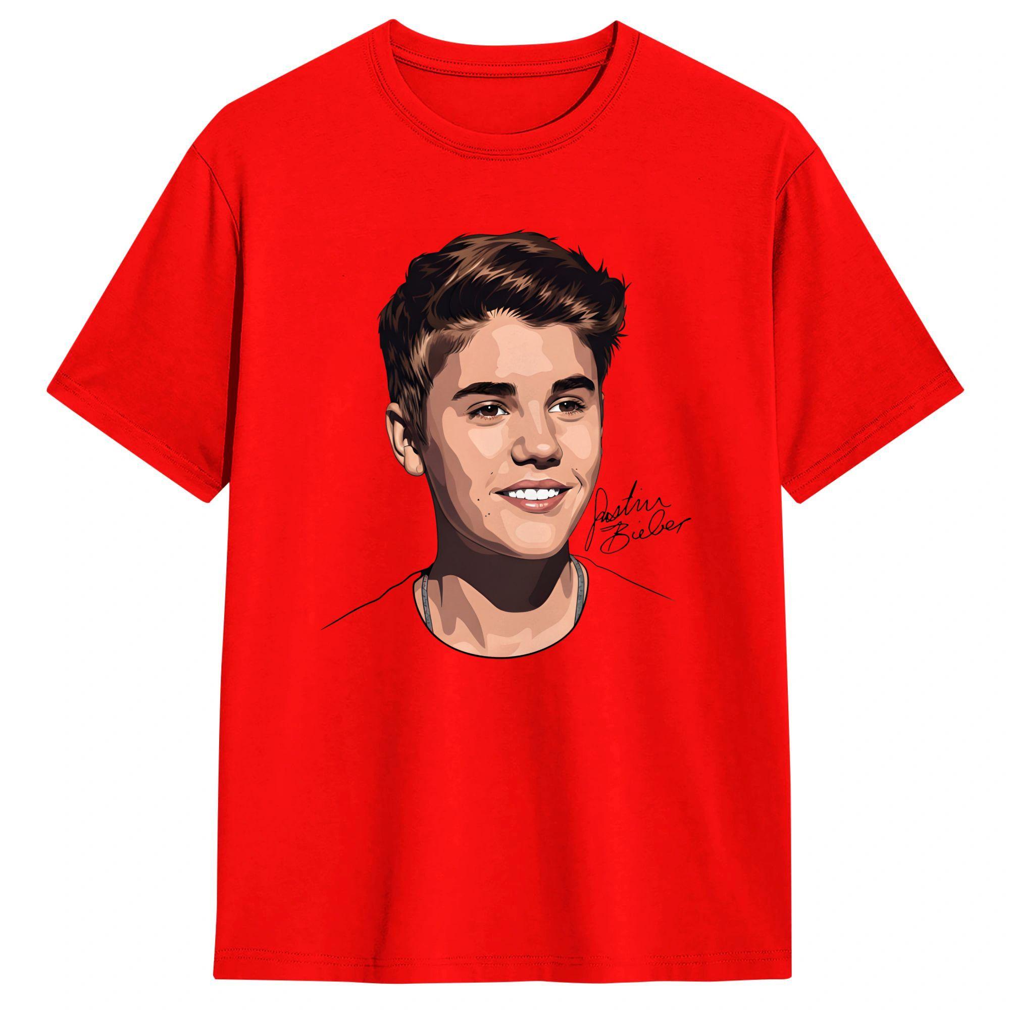 

Harajuku TShirt JJustins BBiebers Pure Cotton TShirts Hip Hop Tee Shirt for Unisex Summer Y2K Classic Pattern Short Sleeve Tops S