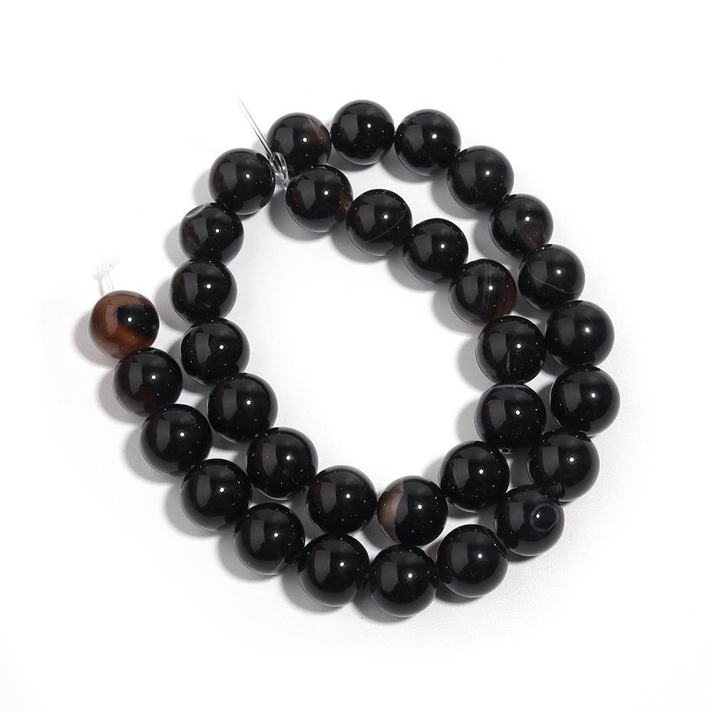 4/6/8/10/12mm Natural Black Agate Stone Beads Round Loose Spacer Beads For Jewelry Making DIY Bracelets Necklace Accessories