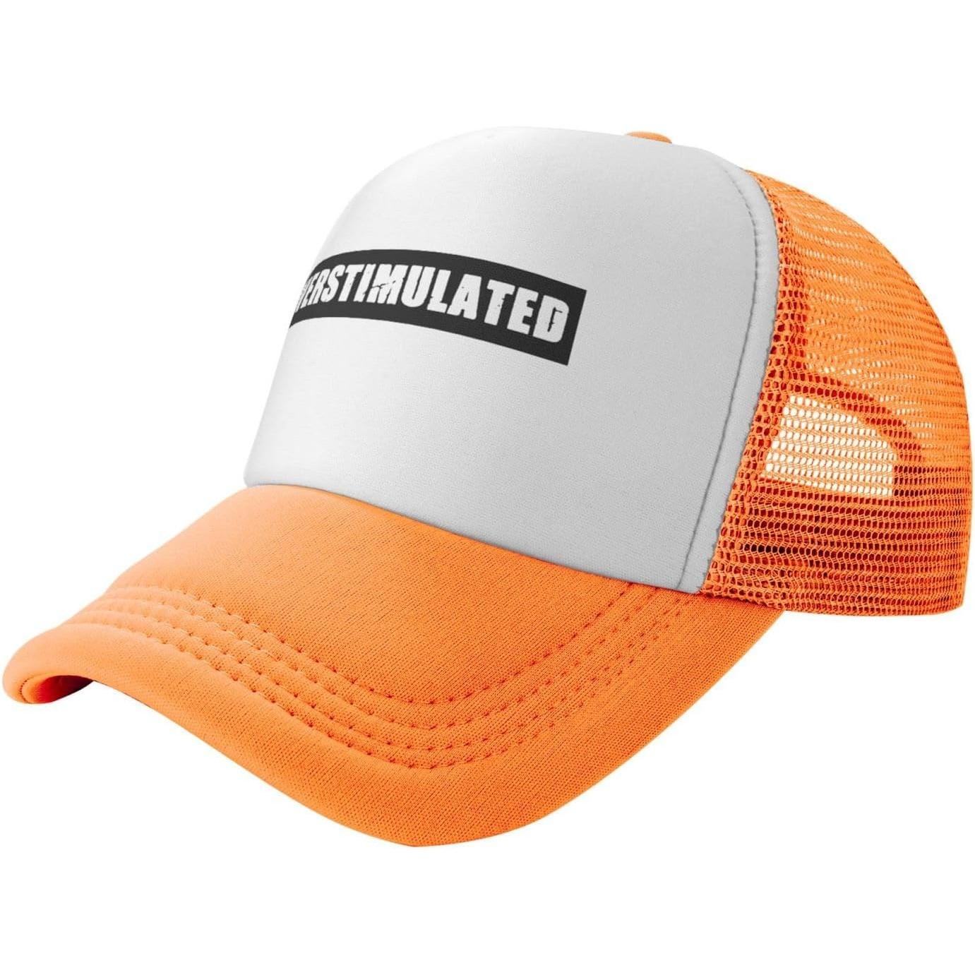 Overstimulated Trucker Hat Unisex Polyester Mesh Snapback Cap Casual Adjustable Adult Headwear XS(old)