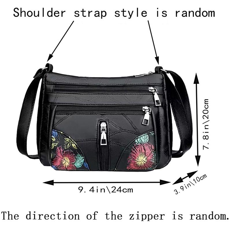 The lady's crossbody bag is made of PU and features printed patterns, perfect for traveling and shopping.