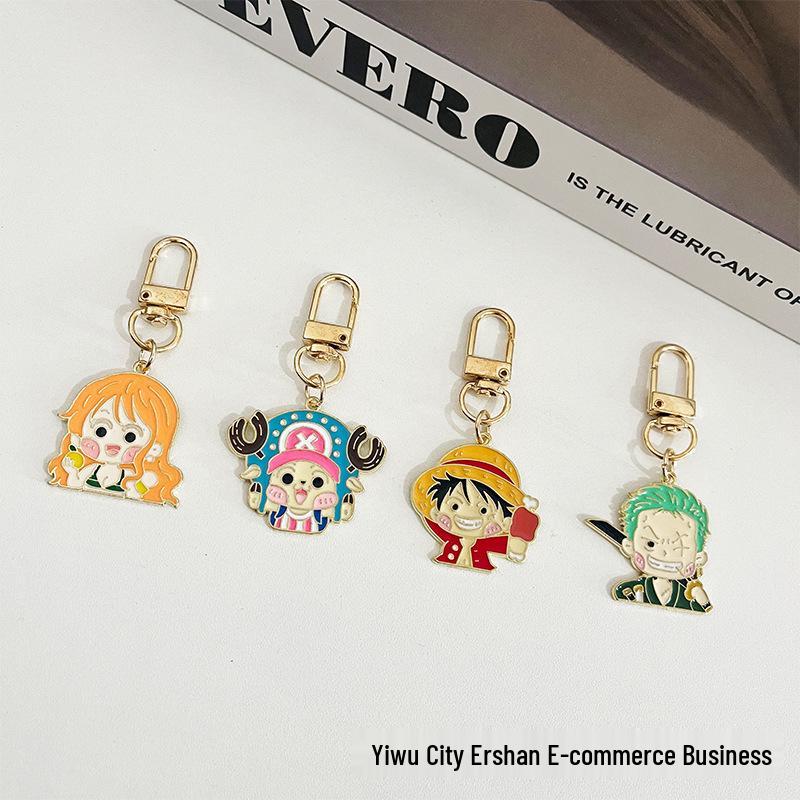 One Piece Luffy & Chopper Keychain Pendant - Personalized Cartoon Backpack Accessory