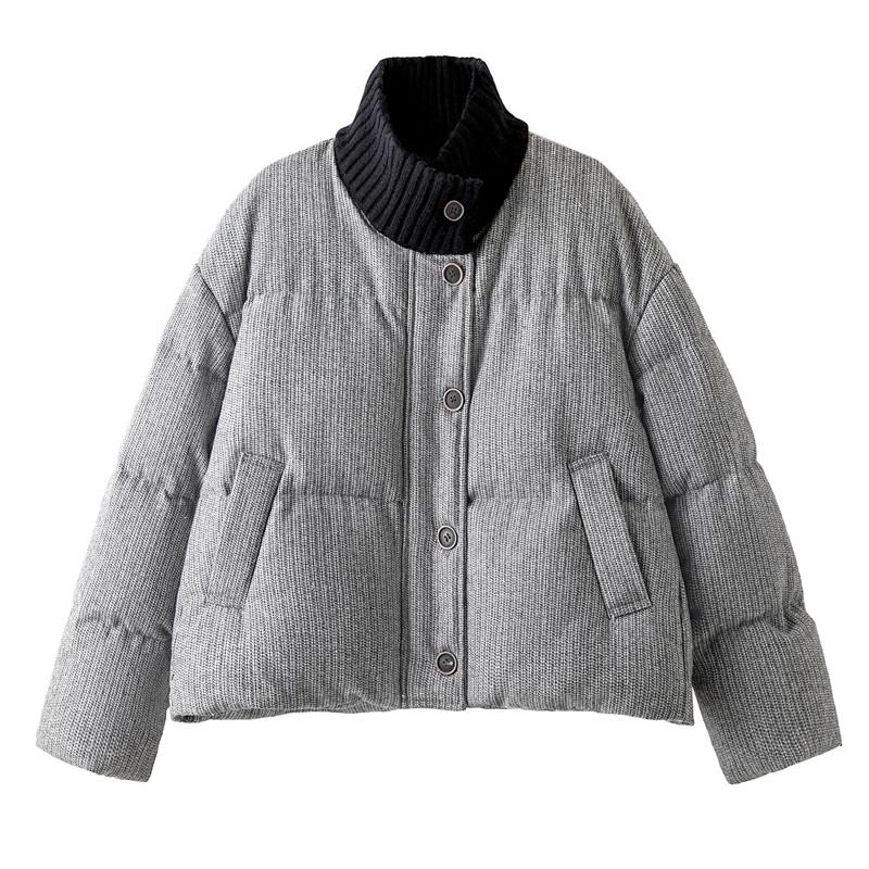 Sibaoshe Women's Contrast Patchwork Down Jacket