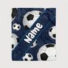Custom Football Print Name Flannel Throw Blanket - Soft, Warm Personalized for Couch, Bed, Travel, Camping, Living Room, Office