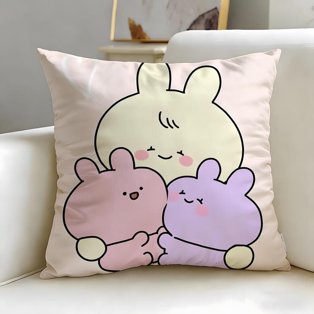 virtual character Asamimichaan Asleep Cushion Cover Soft & Easy-Wash Pillow Case – Versatile for Couch, Bed, Travel and Office