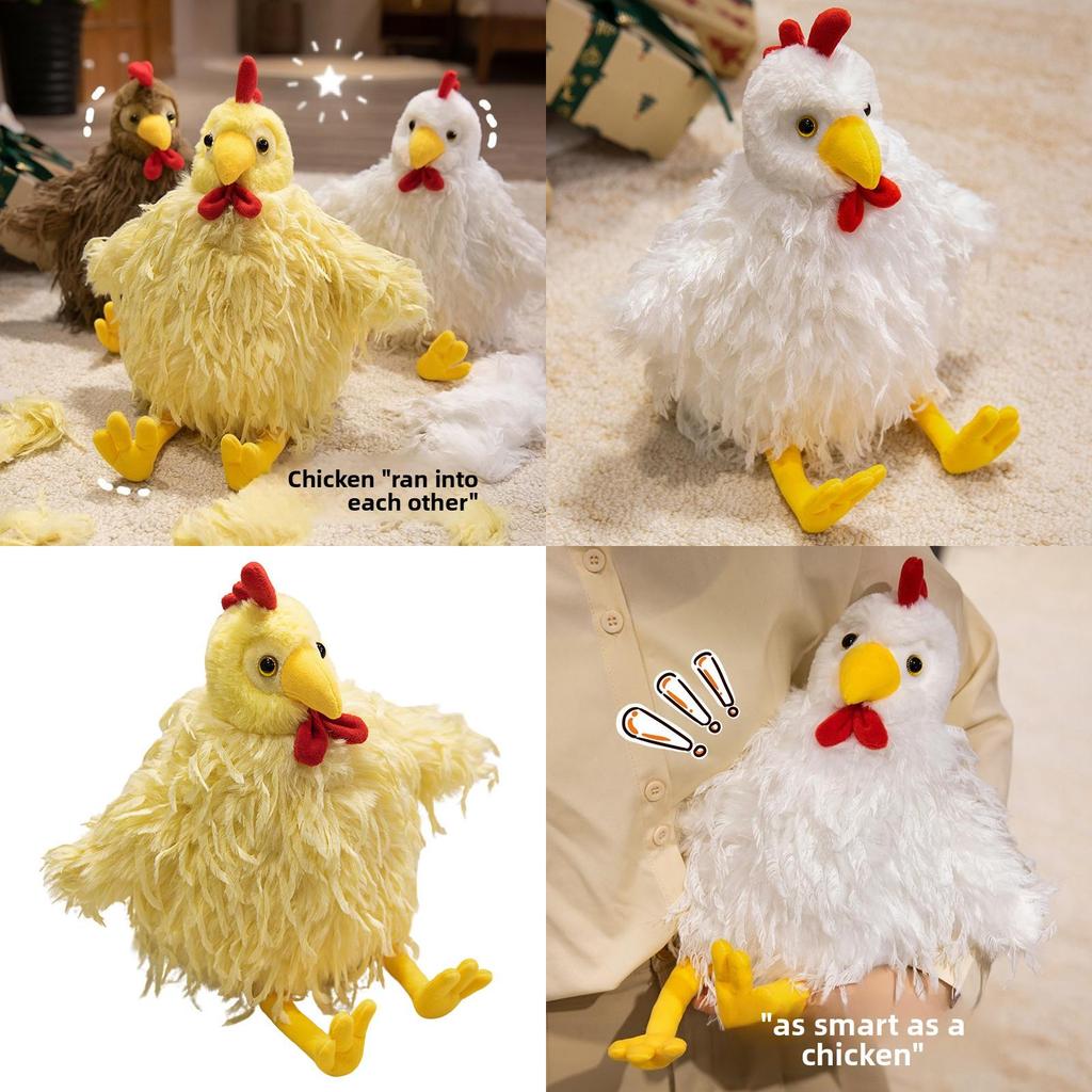 Longhaired Chick Plush Toy Cartoon Chicken Stuffed Animal For Kids And Collectors