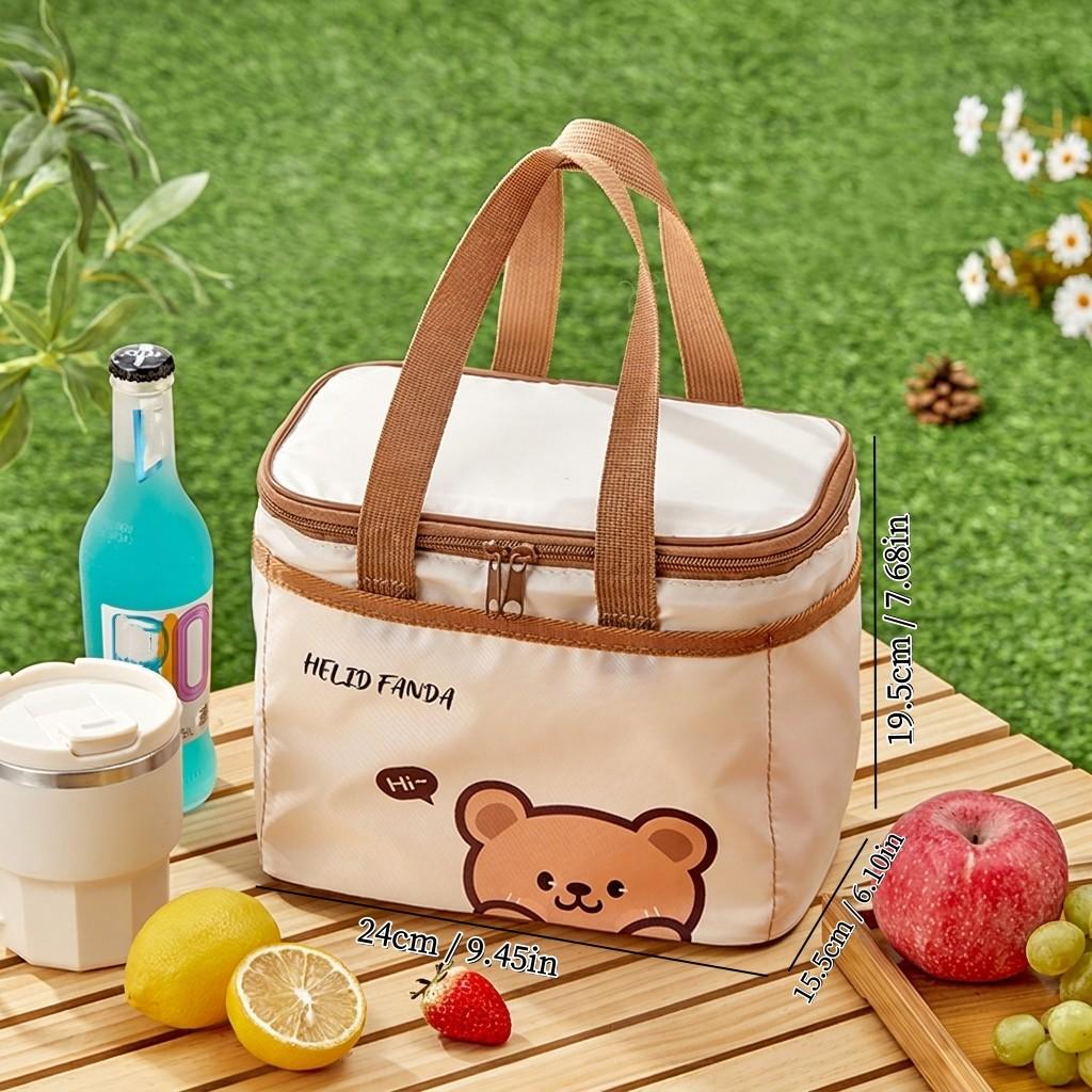Large Capacity Insulated Lunch Box Bag Outdoor Portable Waterproof Storage Bag With Handle Cartoon Food Container Thermal Bag
