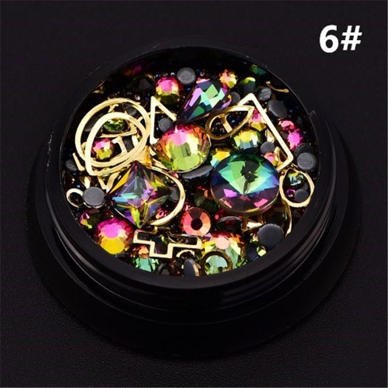 Mixed DIY Nail Decoration Colorful Micro Beads Gemstone Circle 3D Glitter Crystal Diamond Rhinestone Nail Art Tool
