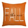 New Autumn Pumpkin Maple Leaf Orange Linen Printed Pillow Thanksgiving Home Sofa Pillow Cover