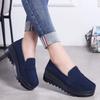 2026 Large size women's shoes suede leather loafers muffin sole thick sole increase casual women's single shoe cover foot