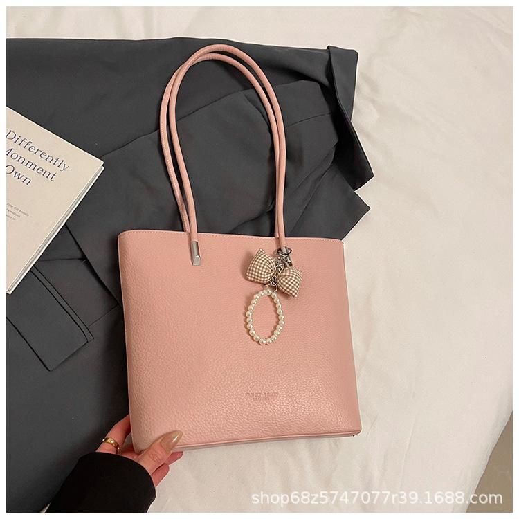 2025 New Simple Commuter Underarm Bag Stylish Large Capacity Shoulder Bag Retro Textured Women's Tote Bag