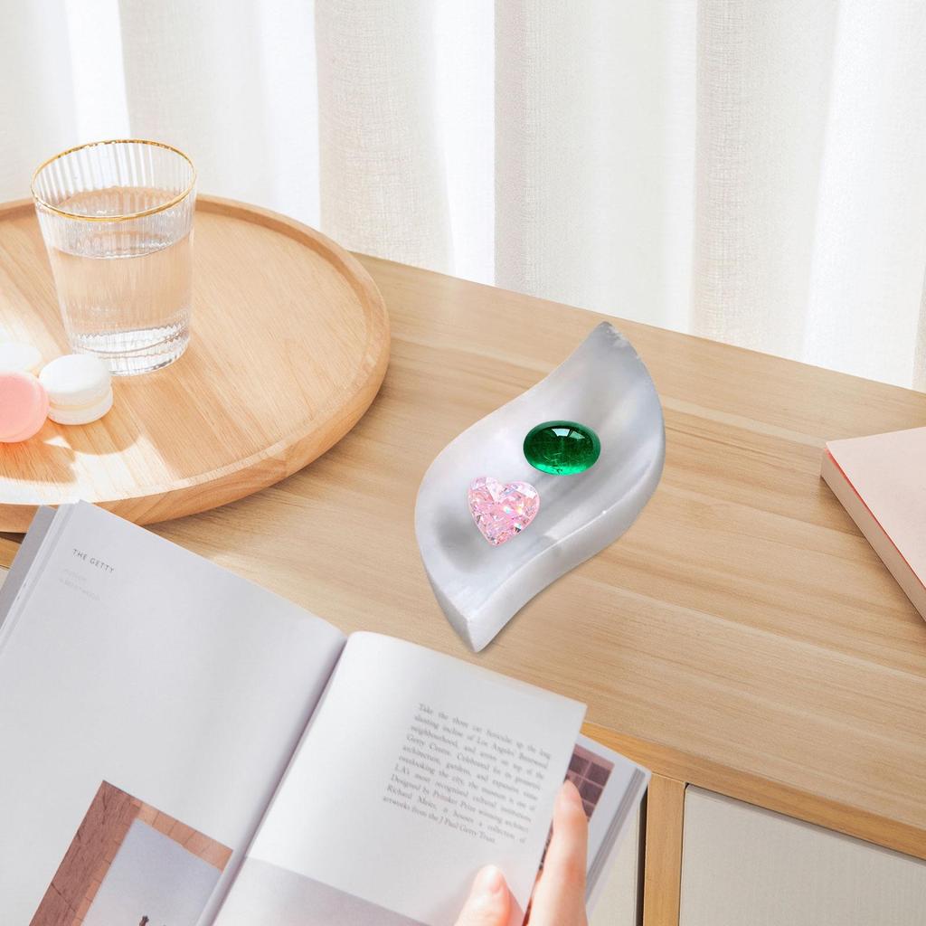 Selenite Crystal Plate Crafts Ornament Birthday Gift Tabletop Centerpiece Relaxation Minimalist Charging Bowl Decor Meditation