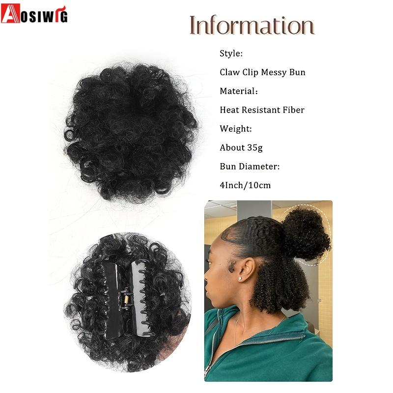 Synthetic Afro Puff Ponytail Kinky Curly Hair Bun Piece with Clips In Updo Extensions for Black Women