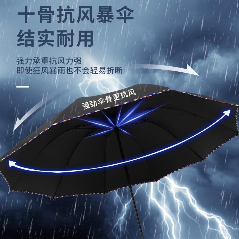 Large oversized umbrella, male and female triple double weather and rain umbrella, enlarged reinforcement, student folding thickened parasol