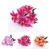 Elegant 45cm 10 Heads Artificial Stargazer Lilies Chic Silk Flower Bouquet For Weddings