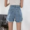 Comfortable Skinny Fashionable and Versatile High-waisted Denim Shorts Female Summer Loose Thin Casual Wide-legged Rolled Straight A-line Pants