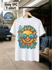 1pc Teenager'S Graphic T-Shirt Fun Cool Sunglasses Smiling Sun Short Sleeve Crew Neck for Teenagers [Solely 1pc T-SHIRT], for Teenager, For Teenager