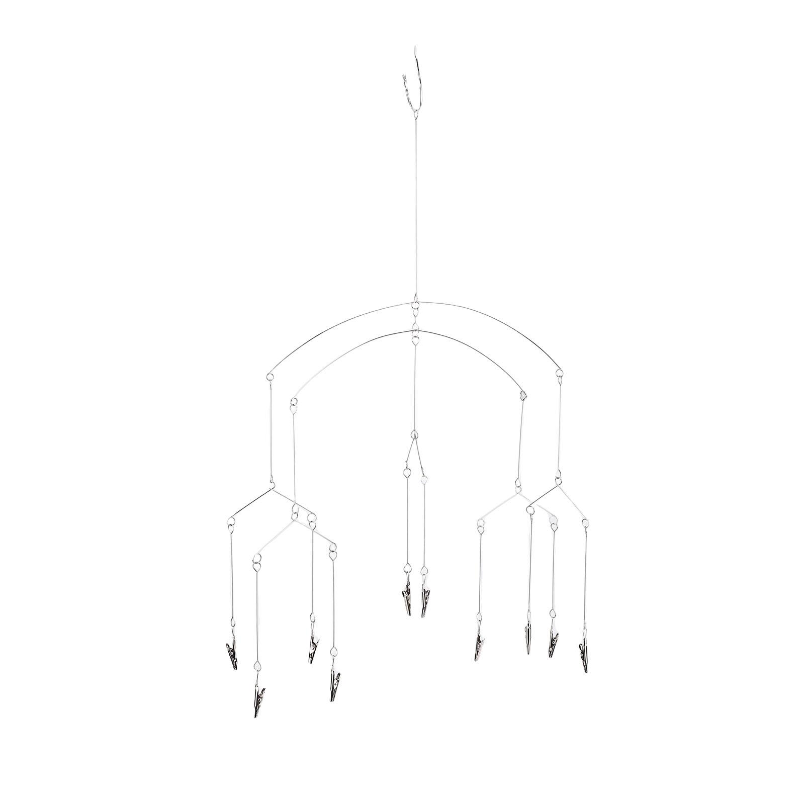 

Hanging Photo Holder with 10 Clips Stainless Steel Picture Display Hanger for Notes Memos Artworks Cards