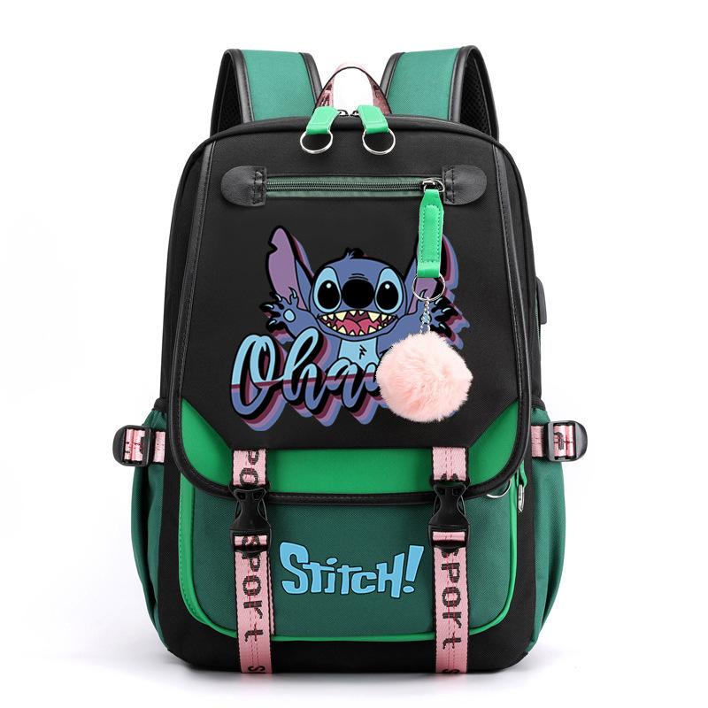 Cute Cartoon Printed Schoolbag Junior High School Student High School Student With Usb Multi-Function Student Schoolbag