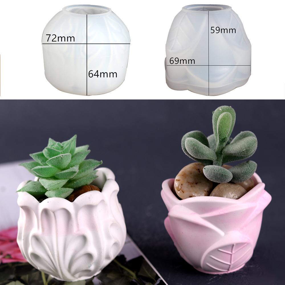 DIY Flower Shape Planter Silicone Mold Concrete Cement Mould for Candle Holder Storage Box Flowerpot Epoxy Resin Mold Home Decor