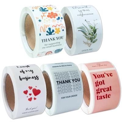 100 Sheets/roll Simple Rectangular Sticker Gift Box Sealing Sticker DIY Hand Account Adhesive Label Packaging Supplies